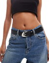 【送料無料】 エイソス レディース ベルト アクセサリー ASOS DESIGN angled buckle waist and hip jeans belt in black Black