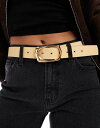 【送料無料】 エイソス レディース ベルト アクセサリー ASOS DESIGN leather clean buckle waist and hip belt...