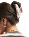【送料無料】 ピーシーズ レディース ヘアアクセサリー アクセサリー Pieces large hair claw in pink and brown marb...