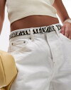【送料無料】 マンゴ レディース ベルト アクセサリー Mango zebra print leather belt in black Black