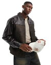 【送料無料】 パクサン レディース ジャケット・ブルゾン アウター Pacsun textured faux leather jacket in washed black Meteorite black(4)