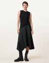 【送料無料】 オールセインツ レディース ワンピース トップス AllSaints Pia drop hem satin maxi dress in black Black