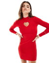 【送料無料】 ミスセルフフリッジ レディース ワンピース トップス Miss Selfridge heart cut-out knit ribbed mini ...