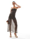 【送料無料】 エイソス レディース ワンピース トップス ASOS DESIGN mesh bandeau drop waist midaxi dress in...