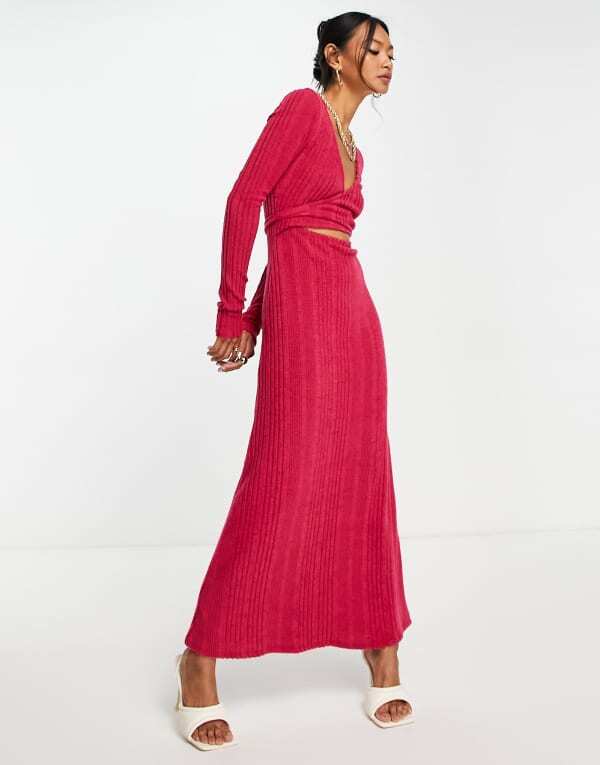 ̵  ǥ ԡ ȥåץ ASOS DESIGN super soft long sleeve wrap f...