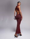 【送料無料】 エイソス レディース ワンピース トップス ASOS DESIGN shimmer knit high neck halter maxi dres...