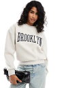 【送料無料】 ブレーブソウル レディース パーカー・スウェット アウター Brave Soul borg print sweatshirt in cream C...