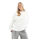 【送料無料】 エイソス レディース パーカー・スウェット アウター ASOS DESIGN Curve oversized sweatshirt in crea...