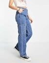 【送料無料】 モンキ レディース デニムパンツ ジーンズ ボトムス Monki blend cargo jeans in blue Blue