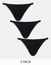 【送料無料】 エイソス レディース ブリーフパンツ アンダーウェア ASOS DESIGN 3 pack brief in cotton tanga brief...