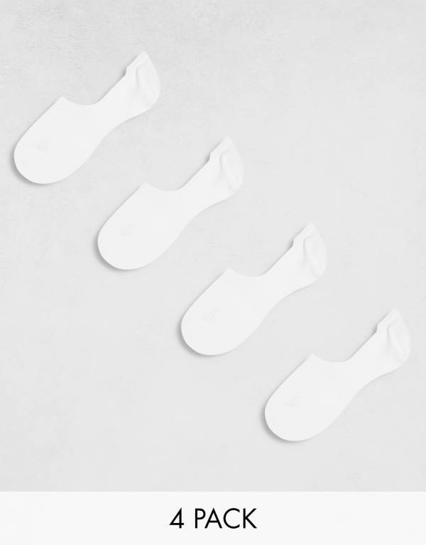 【送料無料】 ピーシーズ レディース 靴下 アンダーウェア Pieces 4 pack footsie invisible socks in white WHITE