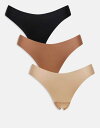 【送料無料】 リンデックス レディース ブリーフパンツ アンダーウェア Lindex 3 pack invisible thong in neutrals Mu...