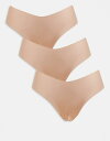【送料無料】 エイソス レディース ブリーフパンツ アンダーウェア ASOS DESIGN 3 pack no VPL & lace brazilian bri...