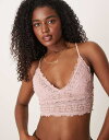 【送料無料】 フリーピープル レディース ブラジャー アンダーウェア Free People amina lace bralette in rose Rose