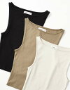 【送料無料】 プルアンドベアー レディース ベスト トップス Pull&Bear 3 pack racer neck tank top in sand taup...