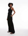 【送料無料】 マンゴ レディース ジャンプスーツ トップス Mango knit top jumpsuit in black Black