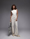 【送料無料】 マンゴ レディース ジャンプスーツ トップス Mango button up round neck jumpsuit in light beige...