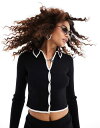 【送料無料】 キスザスカイ レディース カーディガン アウター Kiss The Sky collared cardigan with white piping...