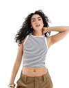 【送料無料】 プルアンドベアー レディース ベスト トップス Pull&Bear striped racer neck ribbed tank top in w...