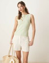 【送料無料】 エイソス レディース ベスト トップス ASOS DESIGN soft touch boat neck tank top in sage SAG...