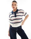 【送料無料】 プルアンドベアー レディース ポロシャツ トップス Pull&Bear knit short sleeved polo top in multi ...