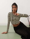 【送料無料】 コルージョン レディース Tシャツ トップス COLLUSION ultra micro cropped cardigan in yellow m...