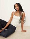 【送料無料】 エイソス レディース ベスト トップス ASOS DESIGN tank top with knot strap detail in white ...