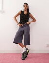 【送料無料】 コルージョン レディース ハーフパンツ・ショーツ ボトムス COLLUSION fold over relaxed capri pants in ...
