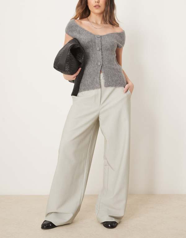 エイソス レディース ボトムス カジュアルパンツ ストレート パンツ ASOS DESIGN tailored relaxed str..