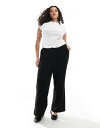 【送料無料】 ヴェロモーダ レディース カジュアルパンツ ボトムス Vero Moda Curve jersey crepe cropped pants in black Black(4)