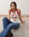 【送料無料】 ラングラー レディース ベスト トップス Wrangler cowboy ringer tank top in vintage white and...