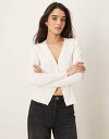【送料無料】 カルバンクライン レディース カーディガン アウター Calvin Klein Jeans ribbed cardigan in ecru Tof...