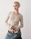 【送料無料】 ウィークデイ レディース カーディガン アウター Weekday slim fit zip up textured cardigan in bei...
