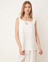 【送料無料】 エイソス レディース ベスト トップス ASOS DESIGN twisted straps square neck trapeze top in...
