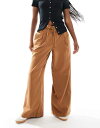 【送料無料】 エイソス レディース カジュアルパンツ ボトムス ASOS DESIGN soft wide leg pants in washed carame...