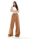 【送料無料】 エイソス レディース カジュアルパンツ ボトムス ASOS DESIGN Tall soft wide leg pants in washed c...