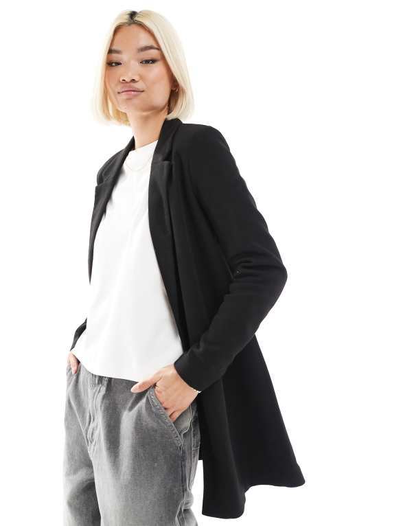 【送料無料】 ヴェロモーダ レディース ジャケット・ブルゾン アウター Vero Moda longline jersey blazer in black Black
