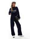 フォース&レックレス レディース ボトムス カジュアルパンツ NAVY 4th & Reckless knit wide leg pants in navy - part of a set