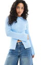 【送料無料】 エイソス レディース カーディガン アウター ASOS DESIGN neat fit collared cardigan in light bl...