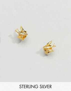 キングスリーライアン レディース ピアス・イヤリング アクセサリー Kingsley Ryan Sterling Silver Gold Plated Swallow Stud Earrings Gold