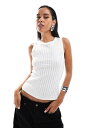 【送料無料】 エイソス レディース ベスト トップス ASOS DESIGN hot fix tank top in white WHITE