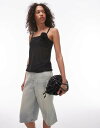 【送料無料】 トップショップ レディース ベスト トップス Topshop sheer corsage cami top in black Black