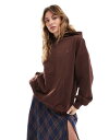 【送料無料】 ミスセルフフリッジ レディース パーカー・スウェット アウター Miss Selfridge oversized hoodie in choc C...