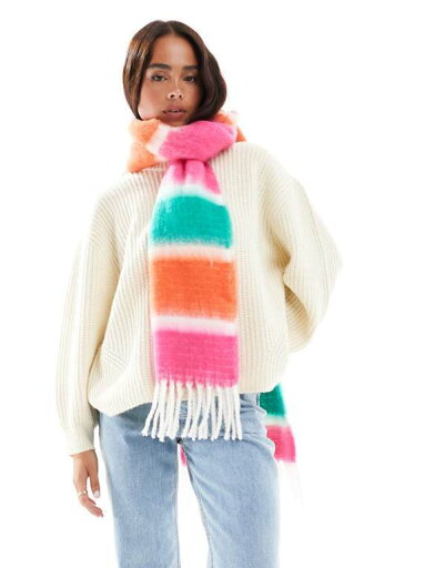 【送料無料】 エイソス レディース マフラー・ストール・スカーフ アクセサリー ASOS DESIGN scarf with multi color stripe design Multi 【送料無料】 エイソス レディース マフラー・ストール・スカーフ アクセサリー ASOS DESIGN scarf with multi color stripe design Multi