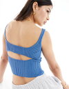 【送料無料】 シックスジュン レディース ベスト トップス Sixth June knit tank top with open back in blue BL...