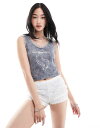 【送料無料】 デイジーストリート レディース ベスト トップス Daisy Street lace trim cropped tank top with bow...