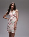 【送料無料】 トップショップ レディース ワンピース トップス Topshop halterneck flippy mini dress in ivory ro...