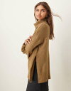 【送料無料】 ヴィラ レディース ニット・セーター アウター Vila roll neck oversized sweater with turn up cuff in green melange Gothic olive