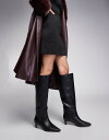 【送料無料】 リバーアイランド レディース ブーツ・レインブーツ シューズ River Island kitten heel knee high boot in black Black(4)