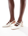 【送料無料】 ストラディバリウス レディース ヒール シューズ Stradivarius heeled mary jane in white WHITE